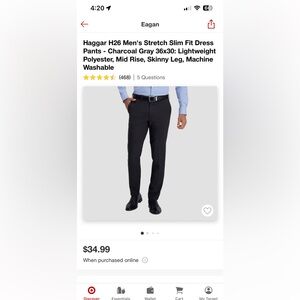 Men's Haggar Black Dress Pants